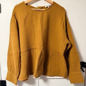 Madewell Mustard Textured Blouse